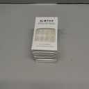 8 x Cat Eye Nails Short Squoval, Shimmery White, Small Size Press on False Nails, 24 Reusable Fake Nails With Stick on Adhesive Tabs