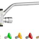 Dual-connector Power Washer Wand, Foam Cannon Dual Connector Power Washer Double Tip Accessory, 5 Pressure Washer Nozzle Tips, 4000 PSI