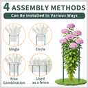 TCBWFY 4-Pack Plant Supports,16" Wx46 H Half Round Plant Support Stakes,6mm Thick Heavy-Duty Metal Peony Cage,Tall Garden Plant Support for Peony,Tomato,Hydrangea,Rose,Outdoor Flower Plant Stakes