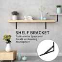 Heavy Duty Shelf Brackets - 8 Pcs L Shaped Metal Wall Mount Shelves Support for Floating Shelves (3.7 x 6 inch)