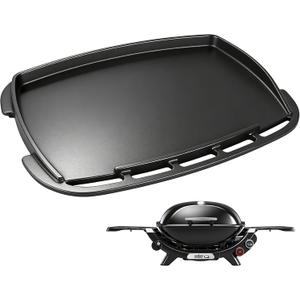 Full Size Griddle Insert for Weber Q 2800N+ Gas Grill, Cast-Iron Griddle Plate for Weber Q Griddle, Heavy-Duty Non-Stick Flat Top Cooking Surface for Breakfast, 3400248, Even Heating