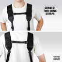 USA Gear Camera Sling Shoulder Strap with Adjustable Neoprene, Safety Tether, Accessory Pocket, Quick Release Buckle - Compatible with Canon, Nikon, Sony and More DSLR and Mirrorless Cameras (Black)