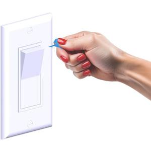 Rocker (White, 10 Pack)  Snap-On Light Switch Guard for Rocker Switches | Tool-Free Childproof Cover Protects Smart Home Devices, Security Cameras & Lights | Clear, Invisible Design