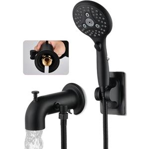LOCALAND Bathtub Faucet with Sprayer, Tub Spout with Diverter Fits Threaded 1/2" or 3/4" IPS,Matte Black