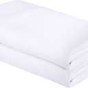 Royale Linens Full Flat Sheet - Ultra Soft Brushed 1800 Microfiber Flat Sheets Only - Wrinkle Free & Stain Resistant - Hotel Quality Top Sheet for Bed (Full, White)