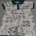Newborn Baby Boy Golf Outfit Golf Cart Onesie Polo Shirt Romper Short Sleeve Jumpsuit Cute Infant Summer Clothes (3-6 Months, Green)