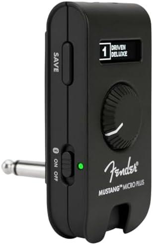 Fender Mustang Micro Plus Headphone Amplifier with Rechargeable Battery, Bluetooth Audio Streaming and 50 Amp and Effects Models, with 