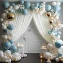 Wokceer Ivory Backdrop Curtain for Wedding Parties 10x10FT Photo Backdrop Drapes for Wedding Polyester for Photoshoot Baby Shower Birthday Party Curtains Background 2 Panels 5x10FT
