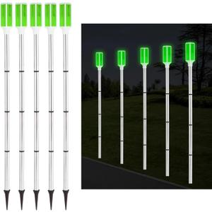 5 Pack Solar Driveway Markers, 37'' Solar Powered Driveway Warning Lights, Driveway Markers Lights with Detachable Poles Stakes, Reflective Driveway Markers for Snow Road Night Drive