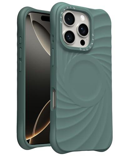 ORNARTO Vortuxe for iPhone 16 Pro Case 6.3" | 2X MIL-STD Drop Protection | Compatible with MagSafe | Sleek Aesthetic Liquid Silicone Phone Cover - Pine Green