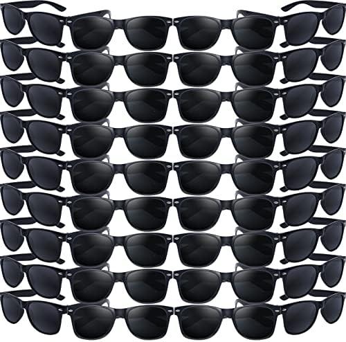 Oleitodh 60 Pack Adult Black Sunglasses for Men Women in Bulk Plastic Vintage Retro Style Sunglasses 70s 80s Classic Shades Eyewear Party Prop Favors Supplies