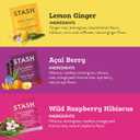 Stash Tea Fruity Herbal Tea 6 Flavor Tea Sampler, 6 boxes With 18-20 Tea Bags Each