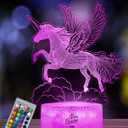 Nice Dream Unicorn Night Light for Kids, 3D Illusion Night Lamp, 16 Colors Changing with Remote Control, Kids Room Decor, Toys Gifts for Children Boys Girls