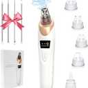 Blackhead Remover Vacuum - Professional Blackhead Extractor for Face with 3 Adjustable Suction Levels, USB Rechargeable Pore Cleaner, and 5 Interchangeable Probes (White)