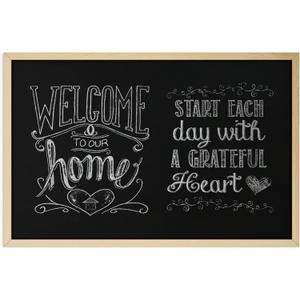 U Brands Chalkboard, 24" x 36", Birch Wood Frame, Blackboard Surface, Wall Mountable, Dry Erase Board, Home, Classroom & Office Organization, Memo & Message Board