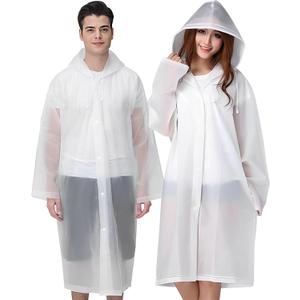 Cosowe Rain Ponchos for Adults Reusable, 2 Pcs Raincoats Emergency for Women Men with Hood and Drawstring (One Size)