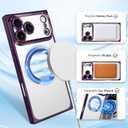 OOK Magnetic Case Made for iPhone 17 Pro Max 6.9 Inch (Compatible with MagSafe) Clear Phone Cover with Screen Protector Soft TPU Anti-Scratch Shockproof Protective Case for Women Men - Purple