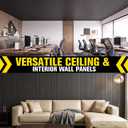 8 Pack 3D Wall Panels, 24"x48" PVC Textured Slat Interior Wall