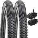 YUNSCM 2-PCS 26" Mountain Bike Tires 26x2.35/57-559 and 26" Heavy Duty Bike Tubes Schrader Valve Compatible with Off Road Bike 26 x 2.30 26 x 2.35 26x2.40 Bicycle Tires and Tubes (Y-708)