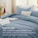 Bedsure Oversized Queen Comforter Set, Dusty Blue Soft Prewashed Bedding for All Seasons, 3 Pieces GentleSoft™ Bed Set, 1 Lightweight Comforter (98"x98") and 2 Pillowcases (20"x26")