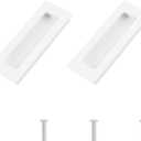 MOROBOR 2 Pack Recessed Finger Flush Pulls, Warm White Rectangular Aluminium Sliding Closet Door Handles for Sliding Door, Cupboard, Drawer, Cabinet