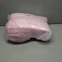 Light Pink Faux Fur Striped Plush Area Rug for Bedroom Living Room Sofa,6'x9' Fluffy Shaggy Rectangular Square Rug for Kids Teen Girls Room,Furry Carpet Rug for Nursery Baby Room