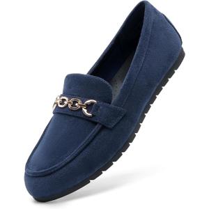 DREAM PAIRS Loafers for Women Casual Comfortable Slip On Flat Shoes Lightweight Leisure Work Shoes Comfort Walking Shoes (Size 8, Navy)