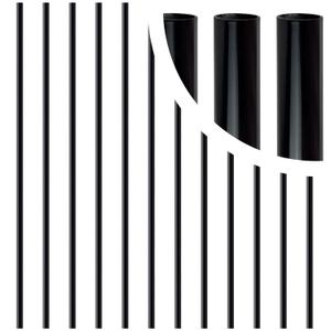 50 Pack Round Aluminum Deck Spindles 26" x 0.1'' Metal Deck Balusters for Railing Staircase Balusters Shiny Black