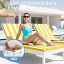 L'AGRATY Outdoor Lounge Chaise Cushion: 72x21x3 Inch Waterproof Lounge Chair Cushion for Outdoor Furniture with Fade Resistant Removable Cover - Patio Cushions for Pool Lawn Deck(Yellow White 2Pcs)