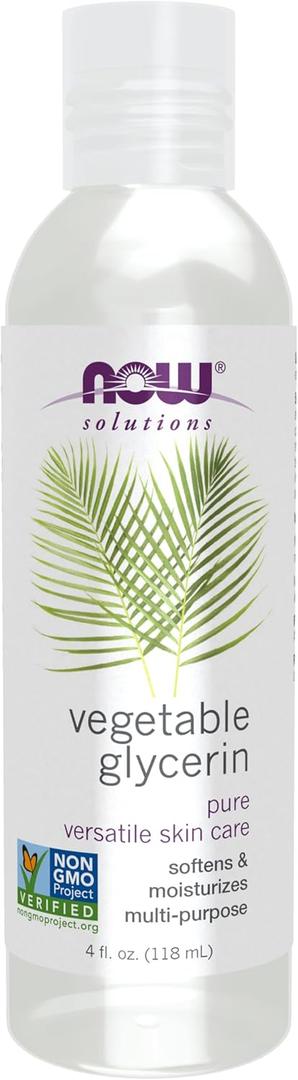 NOW Solutions, Vegetable Glycerin, 100% Pure, Versatile Skin Care, Softening and Moisturizing, 4-Ounce (4 Fl Oz (Pack of 1))(BB: 11/2028)
