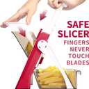ONCE FOR ALL Safe Mandoline Slicer 5 in 1 Vegetable Cutter, Strips Julienne Dicer Adjustable Thickness 0.1-8 mm for Kitench Fast Meal Prep (Red)