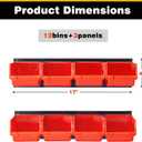 Ultrawall Wall Mounted Storage Bins, Plastic Hanging Storage Organizer Bins, Garage Tool Storage System for Screws, Nuts, Bolts, Nails, and Small Hardware Parts, 12x bins & 3 x rails, Orange