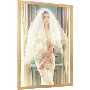 24x30 Frame Gold, Modern 30x24 Picture Poster Frame, Horizontal Vertical Hanging, Ornate 24 by 30 Gallery Family Concert Portrait Photo Frame Anniversary/Birthday/Wedding/Thank you/Christmas Gift