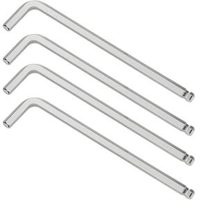 2 x 4 PCS 1/4" Ball End Allen Hex Key Wrench, SAE Internal Hexagonal, Wrench L Shaped Long Arm Repairing Tool, 40Cr