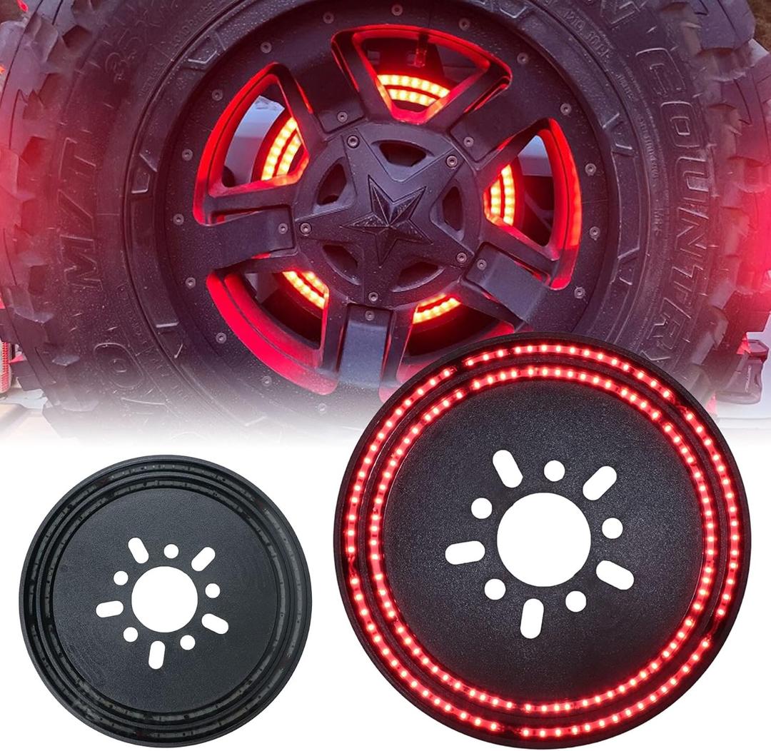 Spare Tire Brake Light Fit for Jeep Wrangler JK 2007-2018 & JL/JLU 2018+, LED 3rd Third Brake Light, Double Red Light