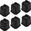 MYMULIKE Bed Risers 5 inch, Heavy Duty Bed Lifts Risers Support Up to 6000 Lbs for Sofa, Table, Couch, Chair or Desk (Set of 6, Black)