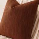 Foindtower Set of 2 Decorative Textured Burlap Linen Throw Pillow Covers Farmhouse Boho Cushion Cover Solid Accent Pillowcase for Couch Sofa Bed Living Room Home Decor, 2222 Inch,Dark Rust Brown (Umber)