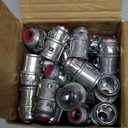 35 Pack Metal-Clad Cable Connectors, 3/8" Snap in Connectors Zinc Electrical Conduit Cable Connector for Steel and Aluminum Cables, Knockout Size 1/2'' Steel Electrical Conduit Fittings