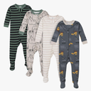 4-Pack Boys Safari Animals & Crab Snug Fit Footed Cotton Pajamas For 9 Month Babies