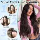 KooKaStyle Clip in Synthetic Hair Extensions Long Wavy 4PCS Thick Hairpieces Chocolate Brown 33Y# Fiber Double Weft Natural Hair Extensions 20 Inch for Women