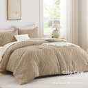 Andency Taupe California King Comforter Set, Boho Cal King Soft Warm Tufted Neutral Bedding Comforter Sets, 3 Pieces Cali King Aesthetic Chevron Farmhouse Cute Bohemian Textured Bedding Set