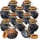 Lounsweer Set 12 Pumpkin Shaped Candles 5 oz Cute Scented Fall Pumpkin Candles Gift Farmhouse Home Table Halloween Decoration(Black)
