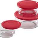 Pyrex Simply Store 6-Piece Round Glass Food Storage Set Made in the USA