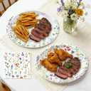 OuMuaMua Large Wildflower Plates and Napkins Party Supplies for 100 Guests,10" x 12" Heavy-Duty Floral Paper Plates Set for Mother's Day,Baby Shower,Birthday,Tea & Garden Party Decor 2 Floral Designs