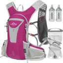 Hydration Pack Backpack, Lightweight Water Backpack with 2L Leakproof Hydration Bladder Daypack for Men Women,Running Hydration Vest for Outdoor Trail, Pink