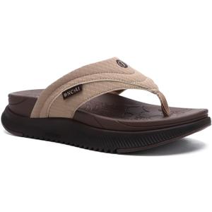 ONCAI Women's Orthotic Cushion Flip Flops Recovery Walking Sandals for Women with Arch Support Summer Comfortable Slip On Flip Flops for Womans Size 6-12 (8, Brown)