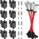 8Pcs UF271 Square Ignition Coils with 41-962 Platinum Spark Plugs & 748UU 8mm Spark Plug Wires Set Compatible with Chevy Silverado Suburba Tahoe, Cadillac, GMC Sierra Yukon 4.8L 5.3L 6.0L