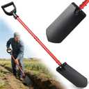 Garden Shovel, Heavy Duty Trench Shovel for Digging,12" Wide Sharp Narrow Spade, 47" Handle, Trench Shovel for Digging,Trenching, Planting,Scraping, Edging with Cutting Blade, D Handle, Foot Pedal