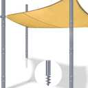 Shade Sail Poles, 12 Ft Screw-in Poles for Outdoor Sun Shades - 2.36" Diameter Steel Sun Shade Sail Posts with D-clamp - 2 PCS