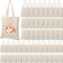 Mimorou 48 Pcs Sublimation Cotton Tote Bags Blank Canvas Bag Bulk Reusable Grocery Bag with Handles for Sublimation DIY Holiday Christmas Operation Gift,13 x 15 Inch